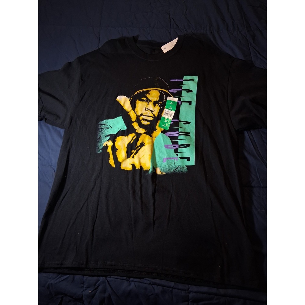 Ice Cube T Shirt Mens XL Black Blue Gangster Rap Hip Hop Tee‎ Graphic Print T